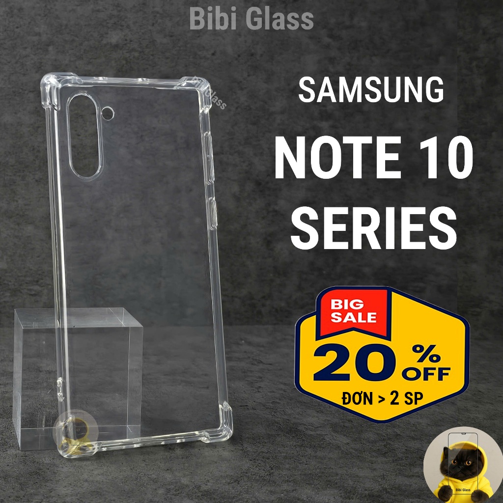 Ốp lưng Samsung Note 10 Lite, Plus trơn trong suốt bảo vệ camera đt đt