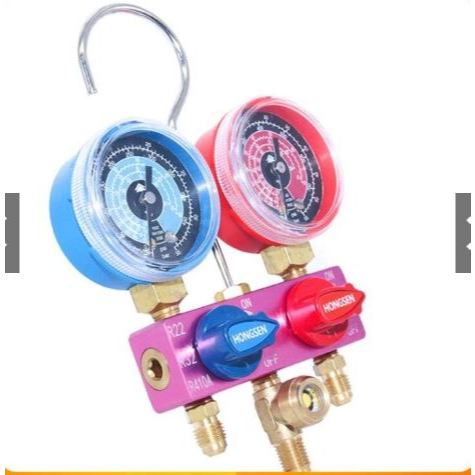 Bộ đồng hồ đo gas lạnh HONGSEN HS-M02 (Không kèm dây) | Đồng hồ nạp gas R22 R32 R410A |Hàng chính hãng Hongsen