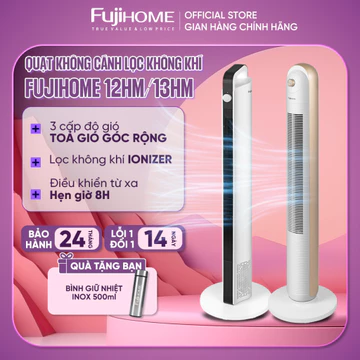Quạt tháp đối lưu kèm lọc không khí FUJIHOME TF12 nhập khẩu, quạt điện cây đứng hẹn giờ điều khiển từ xa electric fan