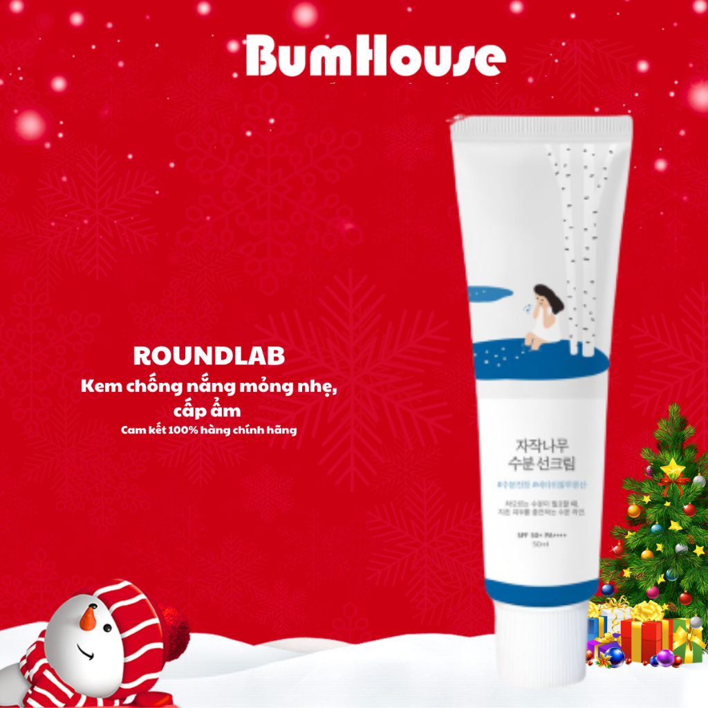Kem chống nắng Round Lab Birch Juice Moisturizing Sunscreen 50ml bảo vệ da quang phổ rộng (xanh dương)