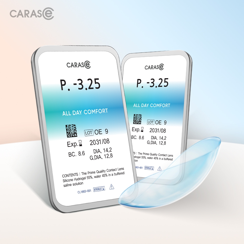 [1 chiếc] Kính áp tròng khoá ẩm 24H 1 Tháng CARASE Màu Nâu Tây, Lens cận LURRY BROWN
