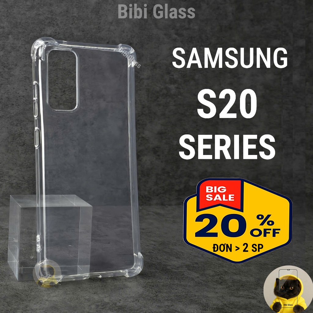 Ốp lưng Samsung S20FE / S20 / Plus / Ultra nhựa silicon trong suốt dẻo cao cấp chống sốc bảo vệ cam