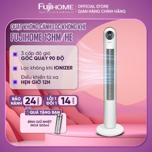 Quạt tháp không cánh đối lưu lọc không khí Fujihome TF-13E nhập khẩu, quạt cây đứng điện tử điều khiển từ xa màn LCD fan