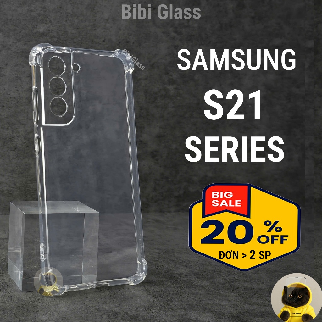 Ốp lưng Samsung S21 FE / S21 / Plus / Ultra nhựa silicon trong suốt dẻo cao cấp chống sốc bảo vệ cam