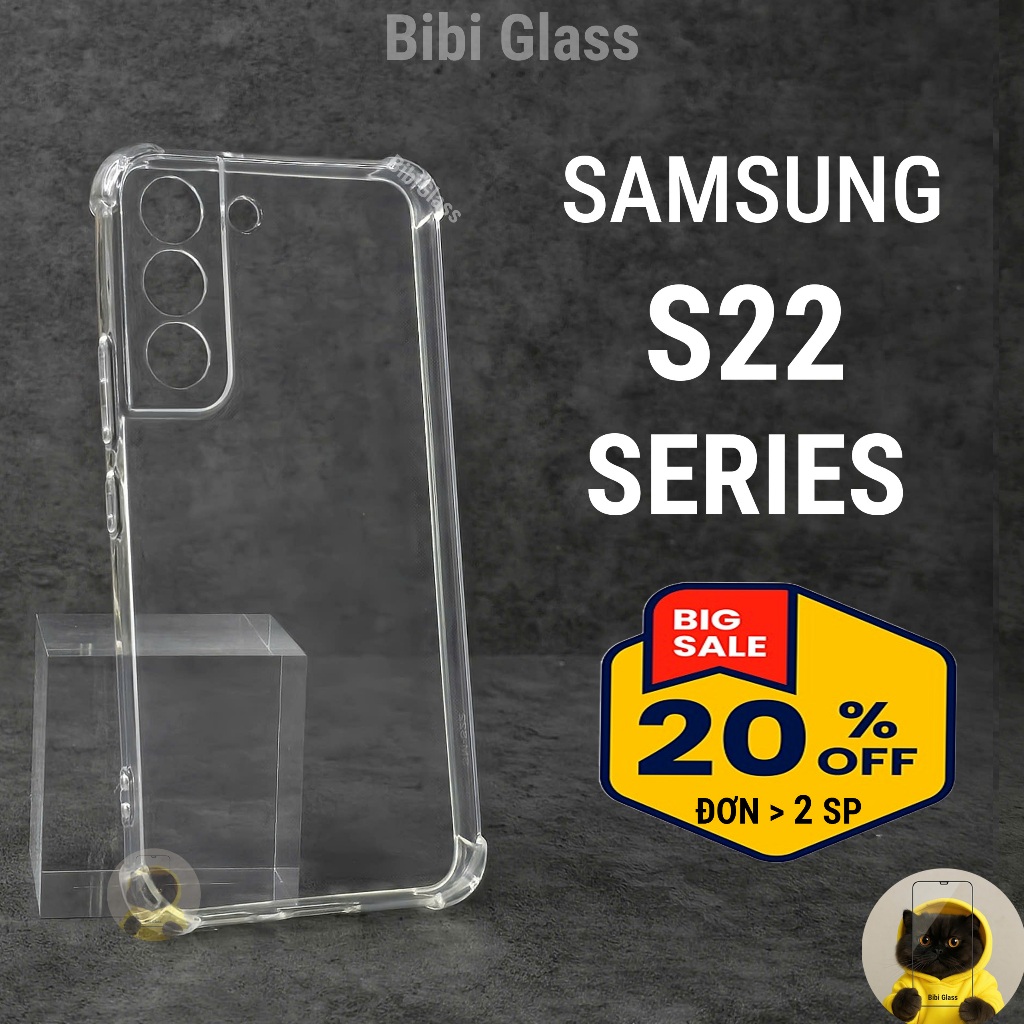 Ốp lưng Samsung S22 / S22 Plus / Ultra nhựa silicon trong suốt dẻo cao cấp chống sốc bảo vệ camera