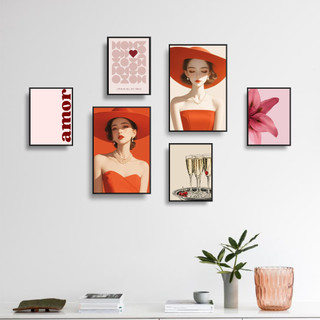 COMBO 6 Tranh Decor Phòng, Tranh Dán Tường Decor, Chất Liệu Formex.