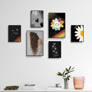 COMBO 6 Tranh Decor Phòng, Tranh Dán Tường Decor, Chất Liệu Formex.