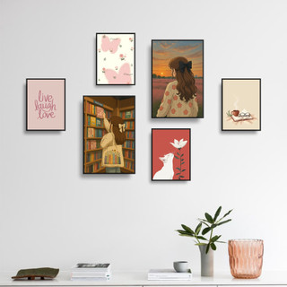 COMBO 6 Tranh Decor Phòng, Tranh Dán Tường Decor, Chất Liệu Formex.