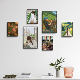 COMBO 6 Tranh Decor Phòng, Tranh Dán Tường Decor, Chất Liệu Formex.
