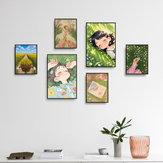 COMBO 6 Tranh Decor Phòng, Tranh Dán Tường Decor, Chất Liệu Formex.
