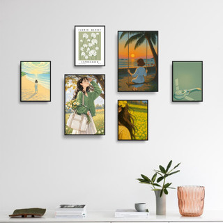 COMBO 6 Tranh Decor Phòng, Tranh Dán Tường Decor, Chất Liệu Formex.