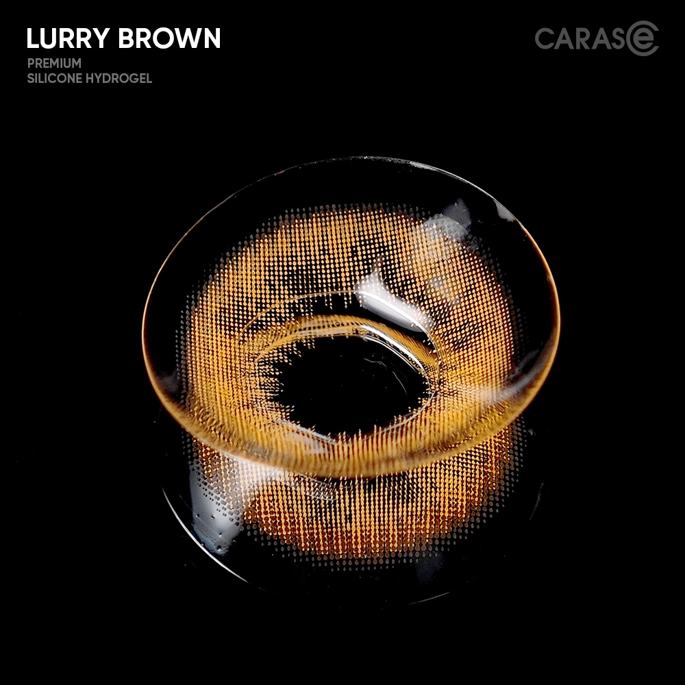 [1 chiếc] Kính áp tròng khoá ẩm 24H 1 Tháng CARASE Màu Nâu Tây, Lens cận LURRY BROWN