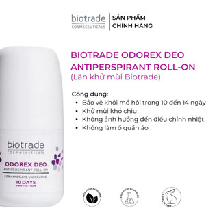 [HÀNG CÔNG TY] Lăn khử mùi mồ hôi nách cho nam nữ Biotrade Odorex Deo Antiperspirant Roll-On (20ml)