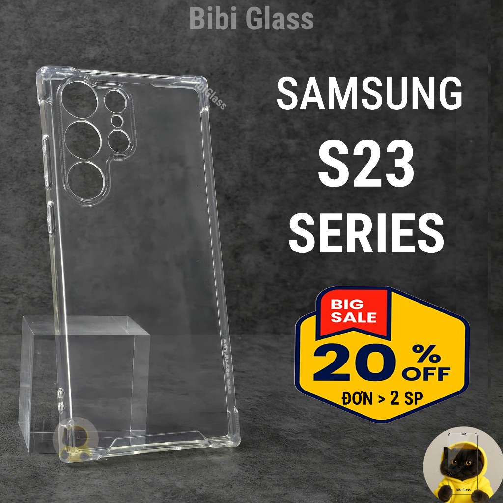 Ốp lưng Samsung S23 FE / S23 Plus /Ultra 5G nhựa silicon trong suốt dẻo cao cấp chống sốc bảo vệ cam