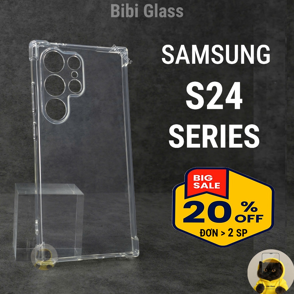 Ốp lưng Samsung S24 Ultra / Plus nhựa silicon trong suốt dẻo cao cấp chống sốc bảo vệ cam điện thoại