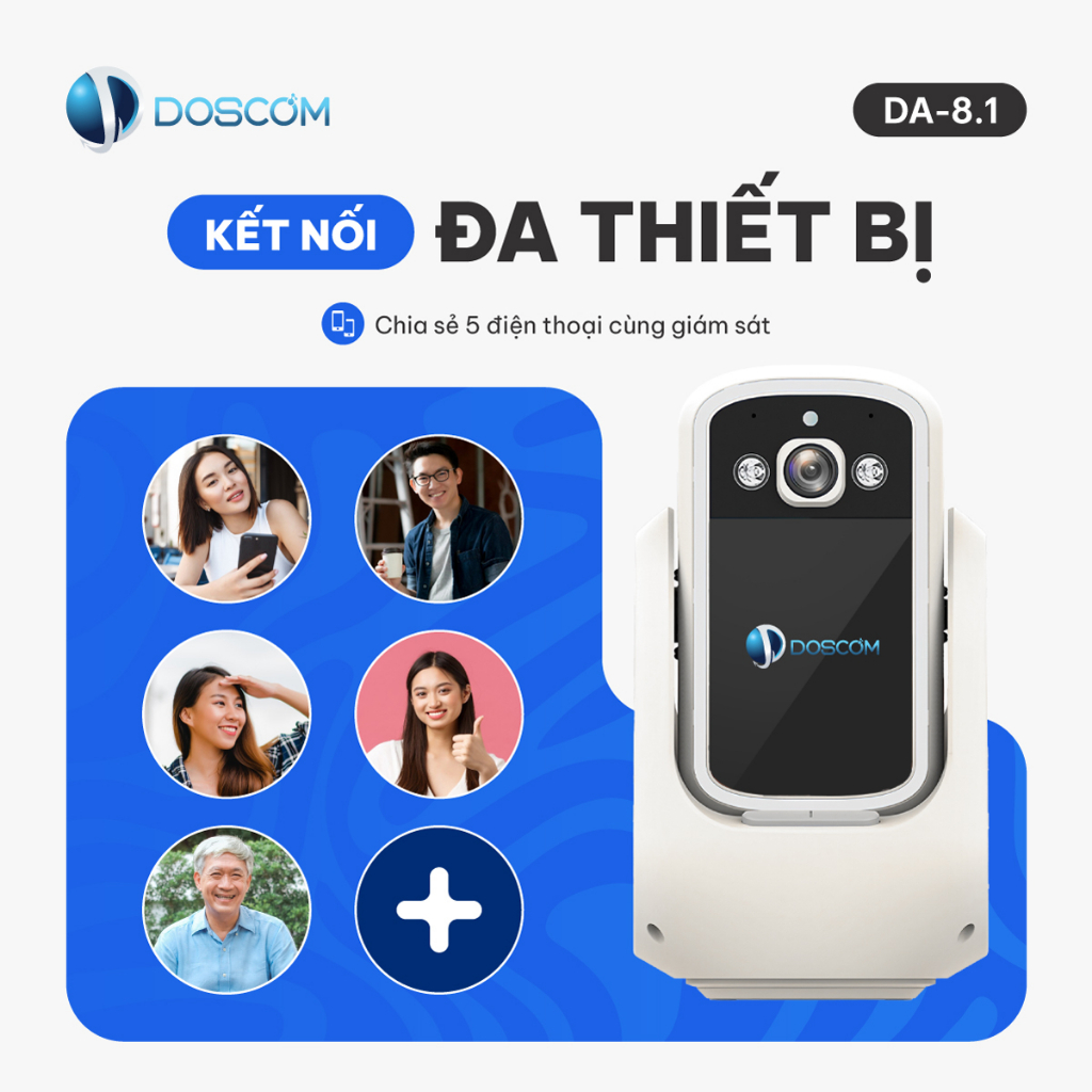 Camera Video Call Doscom DA8.1, Gọi 2 Chiều, Mic, Loa Rõ Nét, màn Full HD, Hỗ Trợ Trẻ Nhỏ/Người Già