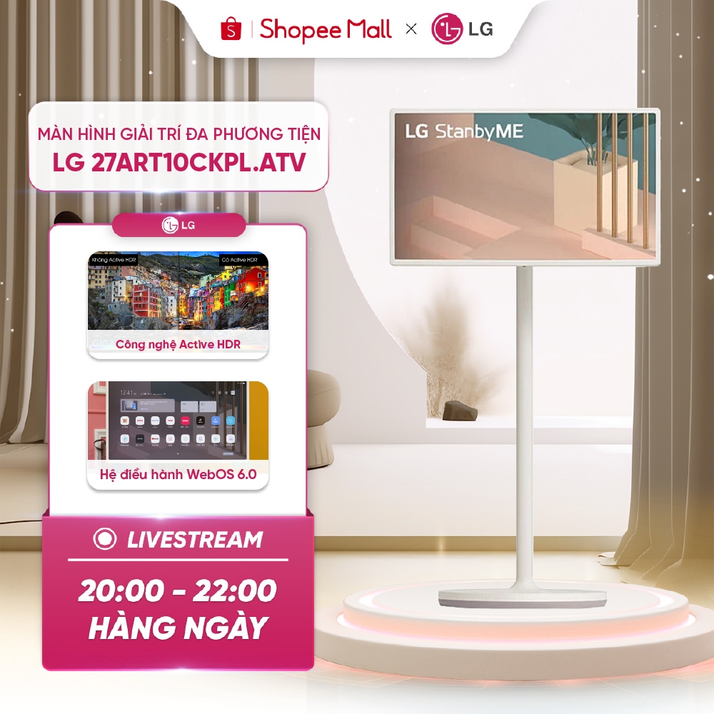 Màn hình tivi cảm ứng thông minh LG StanbyME 27 inch 27ART10CKPL.ATV ...