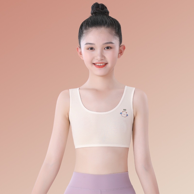 COMBO 3 Áo lá bé gái tuổi dậy thì cotton thoáng khí - SET3 Áo lót học sinh họa tiết cute LANIXA B341