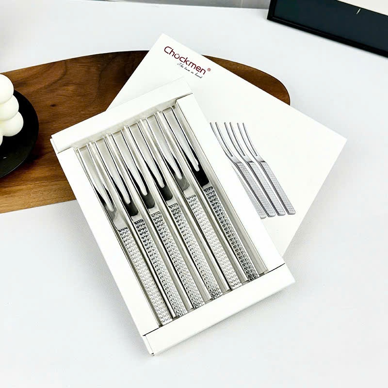 Sét dĩa CHOCKMEN Inox 18/10 Hộp 6 Dĩa Ăn Hoa Quả Bộ Đồ Bàn Ăn Quà Tặng
