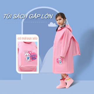 Áo Mưa Toàn Thân Có Dây Thắt Lưng Chống Mưa Chiều Cao 80-160cm Cho Trẻ Em