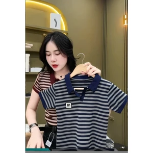 sét áo polo thun kẻ mềm mịn co dãn thấm hút mồ hôi
