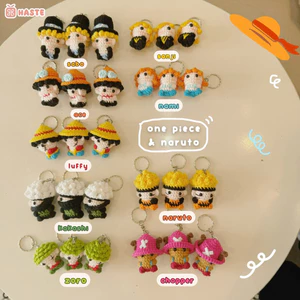 Móc Khoá Len Anime Hoạt Hình One Piece Naruto Đảo Hải Tặc Luffy Zoro Nami Chopper Kakashi Handmade Dễ Thương