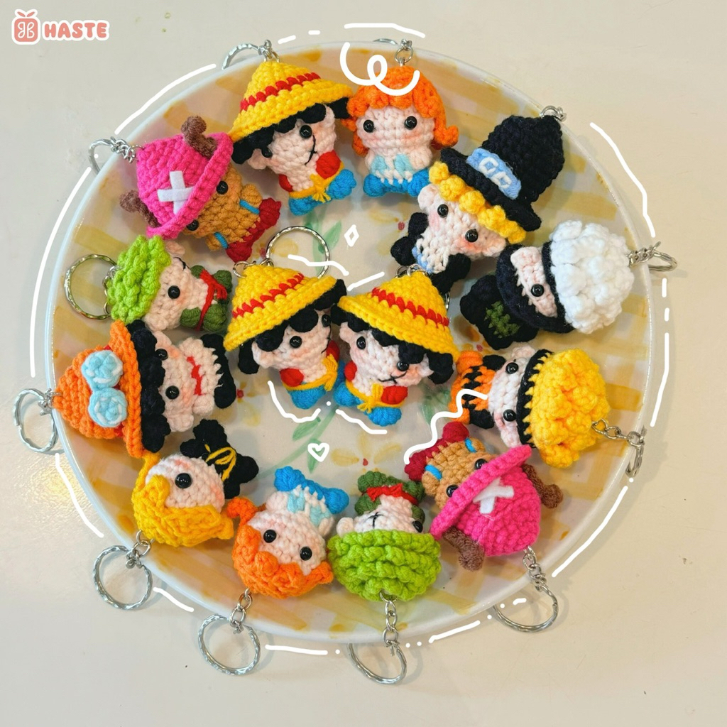 Móc Khoá Len Anime Hoạt Hình One Piece Naruto Đảo Hải Tặc Luffy Zoro Nami Chopper Kakashi Handmade Dễ Thương