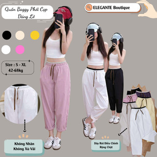Quần Boomer ELEGANETE  Phối Cạp Dáng Lỡ Siêu Tôn Dáng, Siêu Sexxy Cuốn Hút Chất Liệu KAKI Gió Siêu Mát