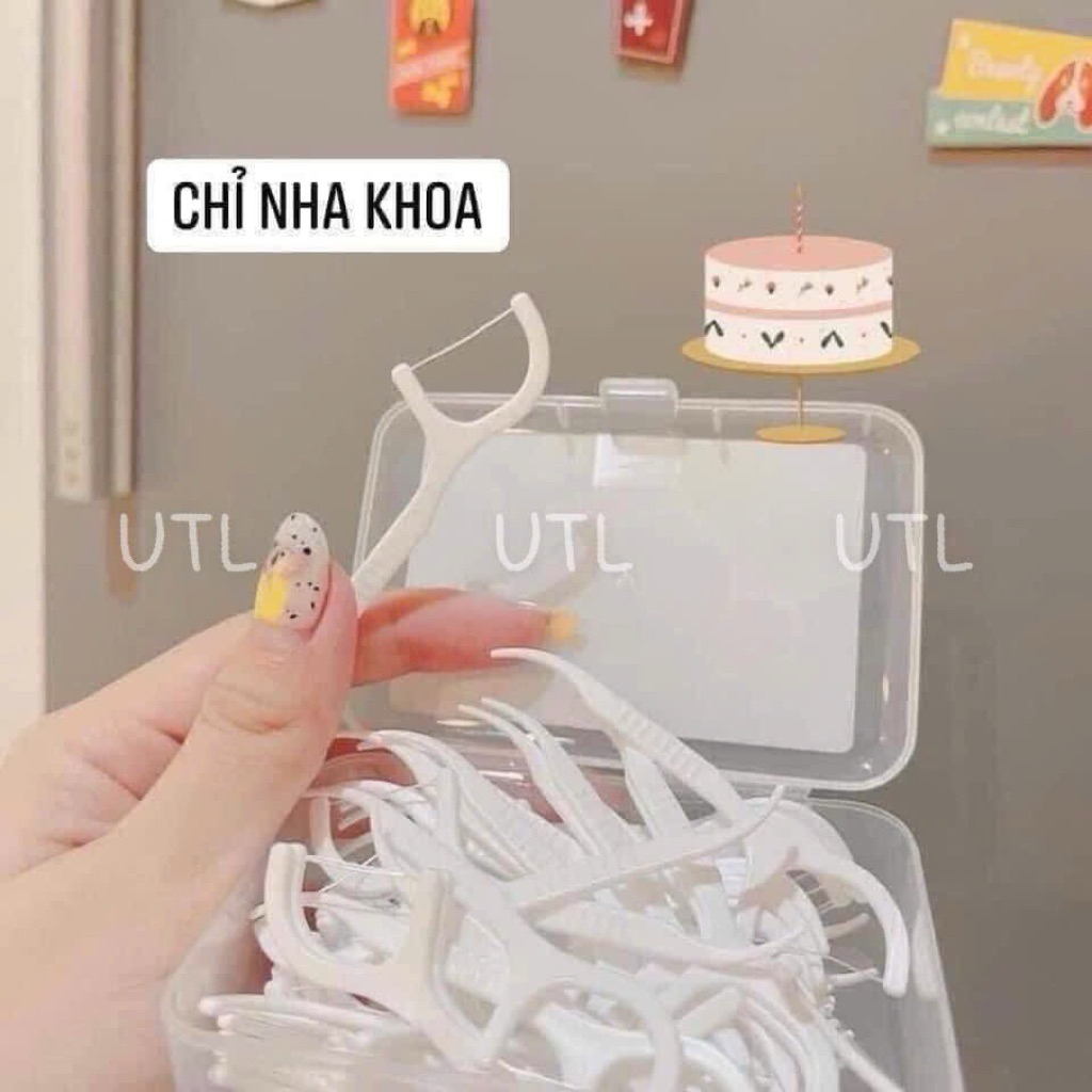 Hộp 50 chiếc tăm chỉ nha khoa