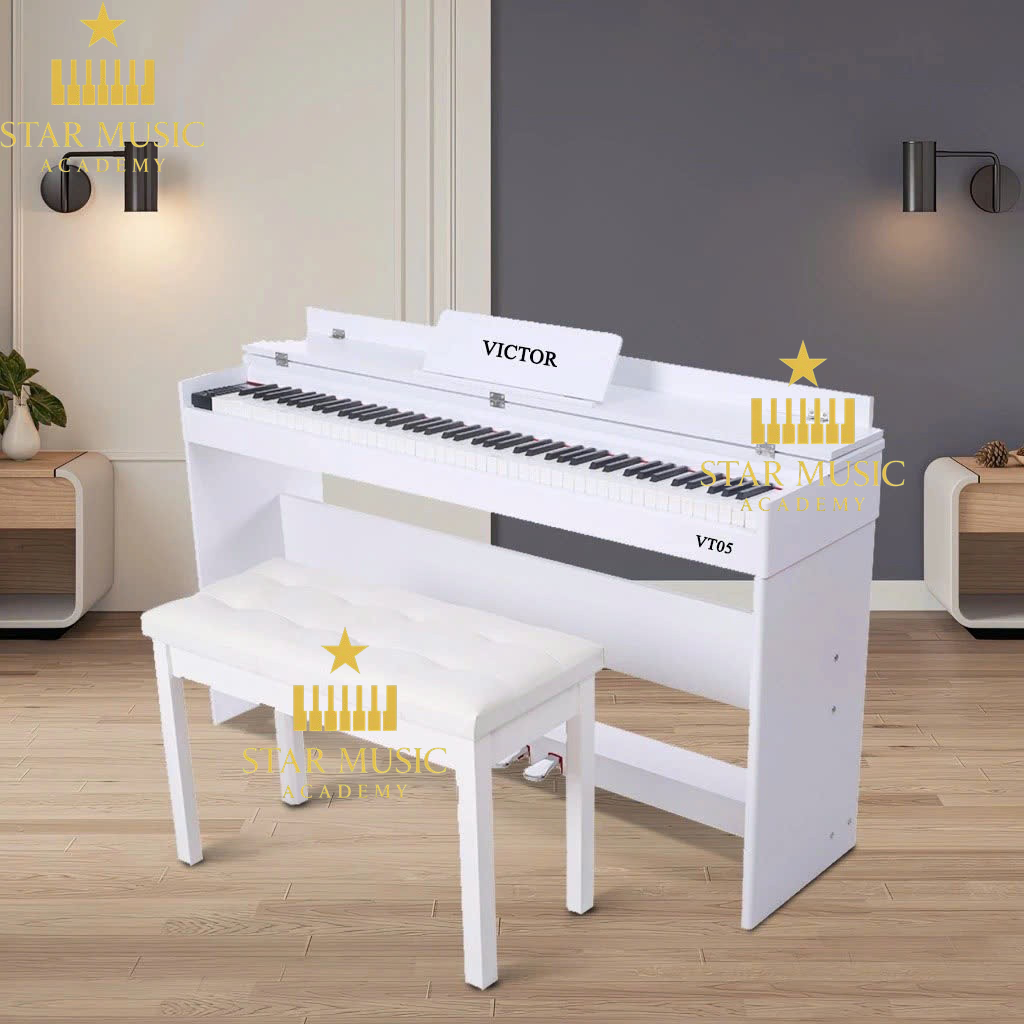 ĐÀN PIANO VICTOR VT05 FULL PHỤ KIỆN - Phiên bản 2025 Sang Trọng - Có Nắp Đậy  [QUÀ TẶNG KHỦNG]