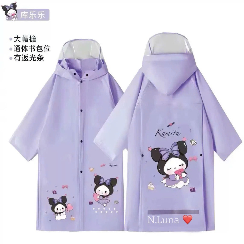 Áo mưa hoạt hình cho bé 5-14y