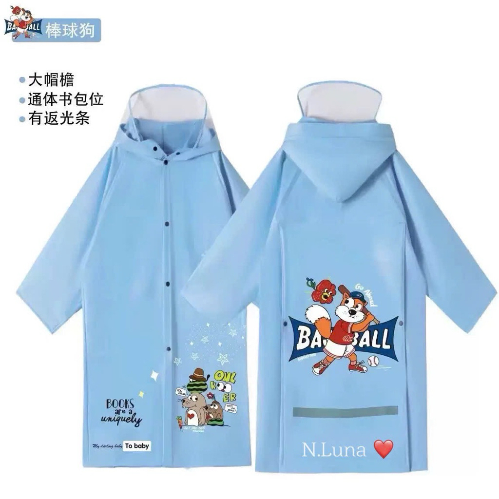 Áo mưa hoạt hình cho bé 5-14y