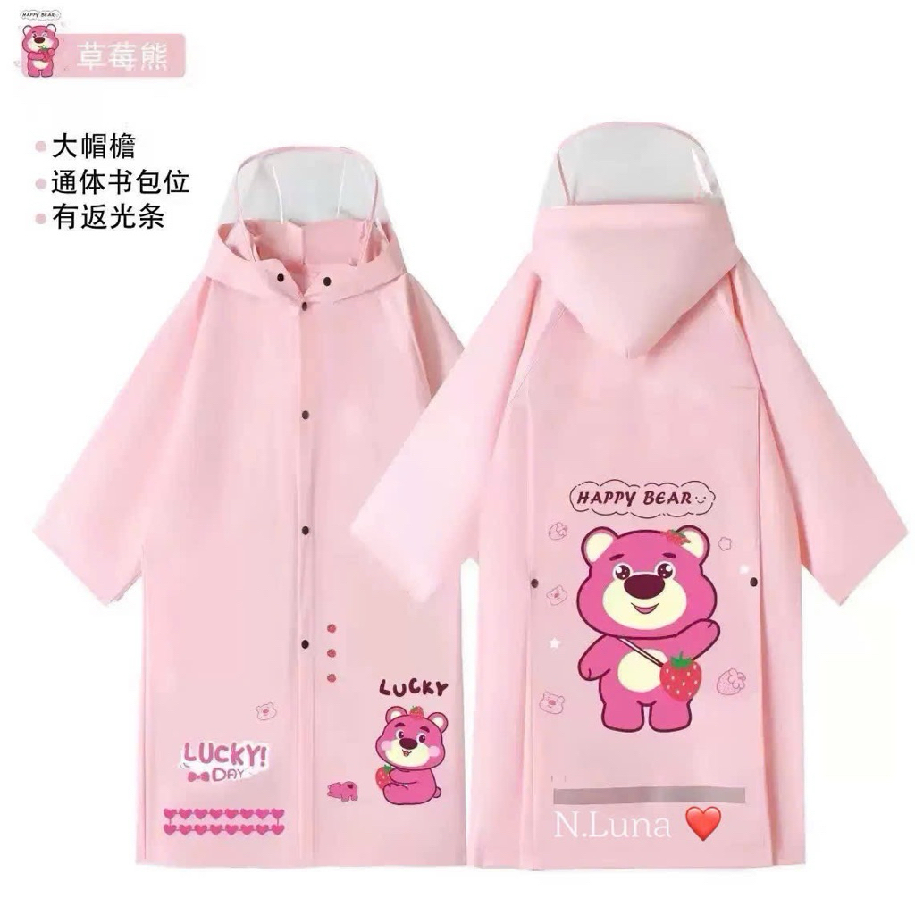 Áo mưa hoạt hình cho bé 5-14y
