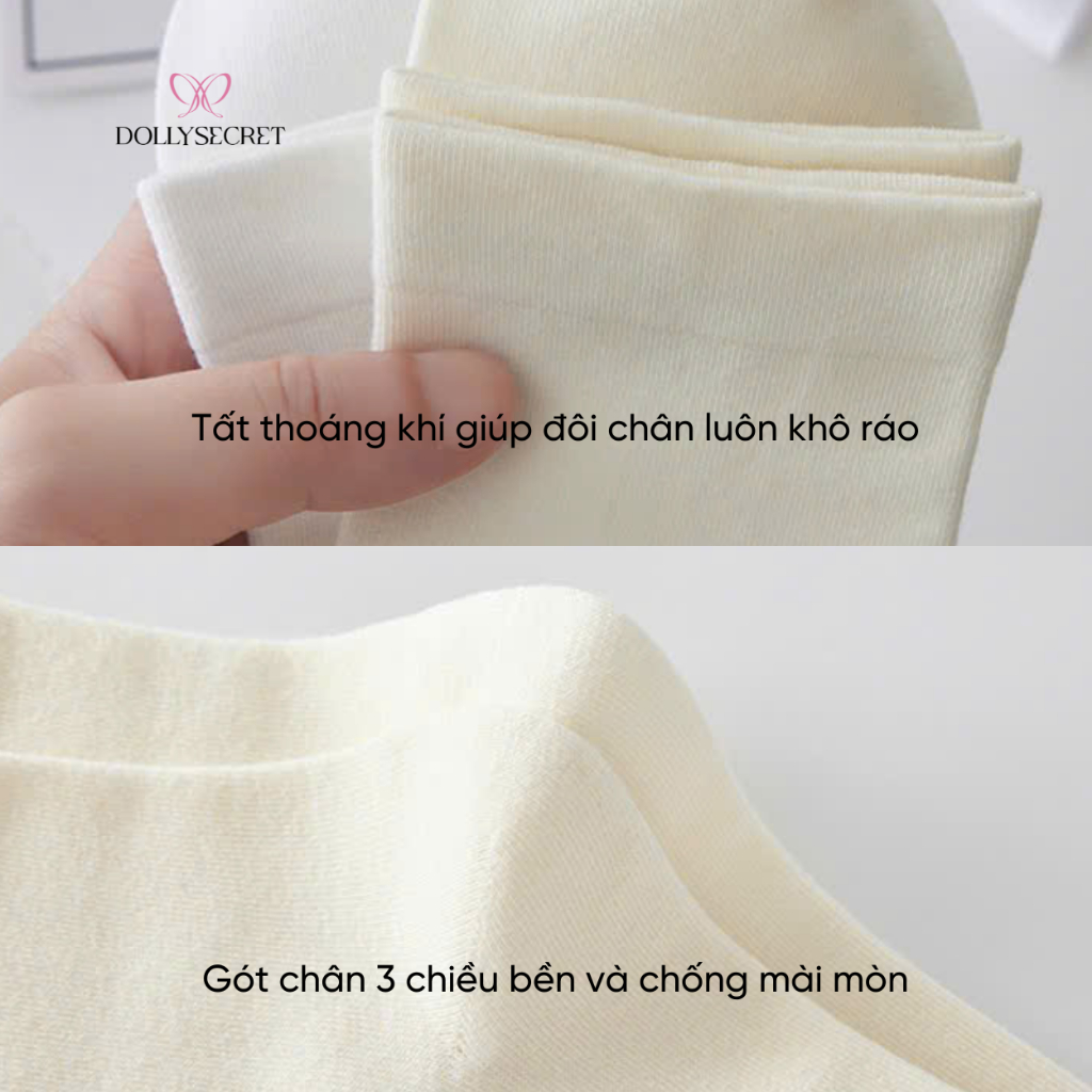[QUÀ TẶNG KHÔNG BÁN] Tất  Nữ Cao Cổ  DOLLY SECRET Tất Trơn Nữ Mềm Mịn Thấm Hút Mồ Hôi T01
