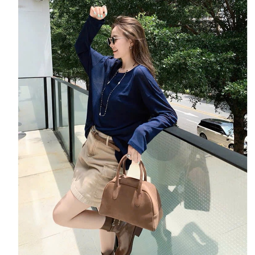 Áo thun nữ tay dài dáng rộng cá tính JULY FASHION, Áo thun dài tay nữ chất thun xượt mềm mại
