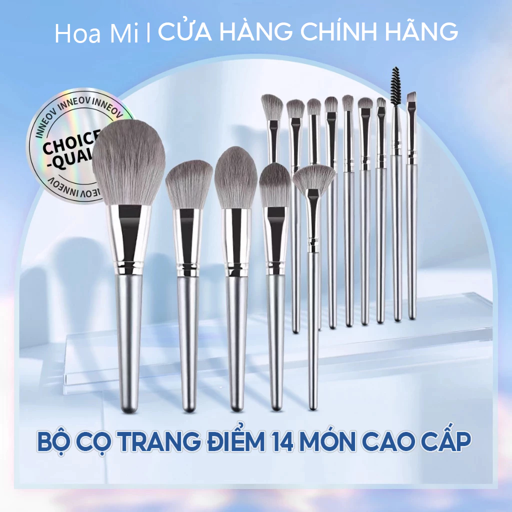 Bộ 14 cọ trang điểm chuyên nghiệp lông mềm