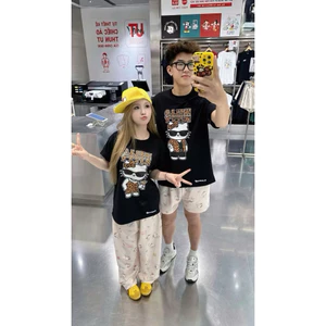 Áo Thun Hello Kitty Da Báo Unisex Nam Nữ Chất Vải Cotton Dày Dặn
