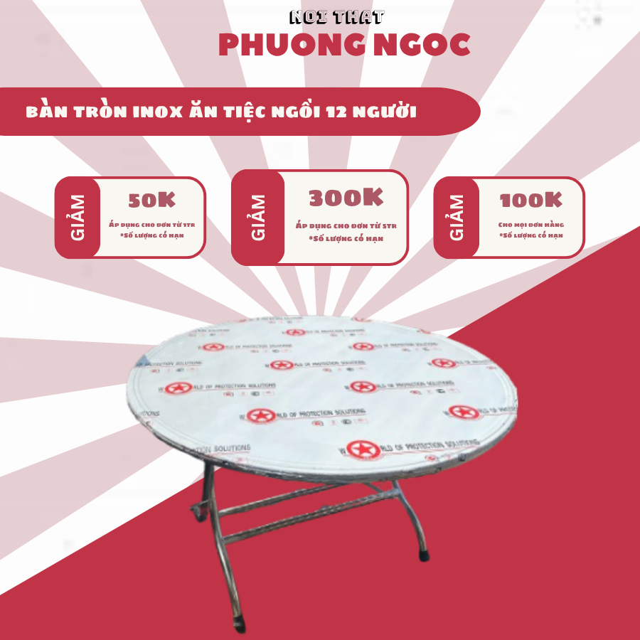 BÀN TRÒN INOX 100% ngồi ăn cơm ăn tiệc  gấp gọn (giá tại tại  xưởng)