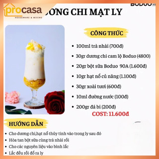 900gr - Mứt Dương Chi Cam Lộ Boduo – Có Xoài, Bưởi, Thạch Dừa – Pha Trà Trái Cây, Trà Kem - Nguyên liệu pha chế