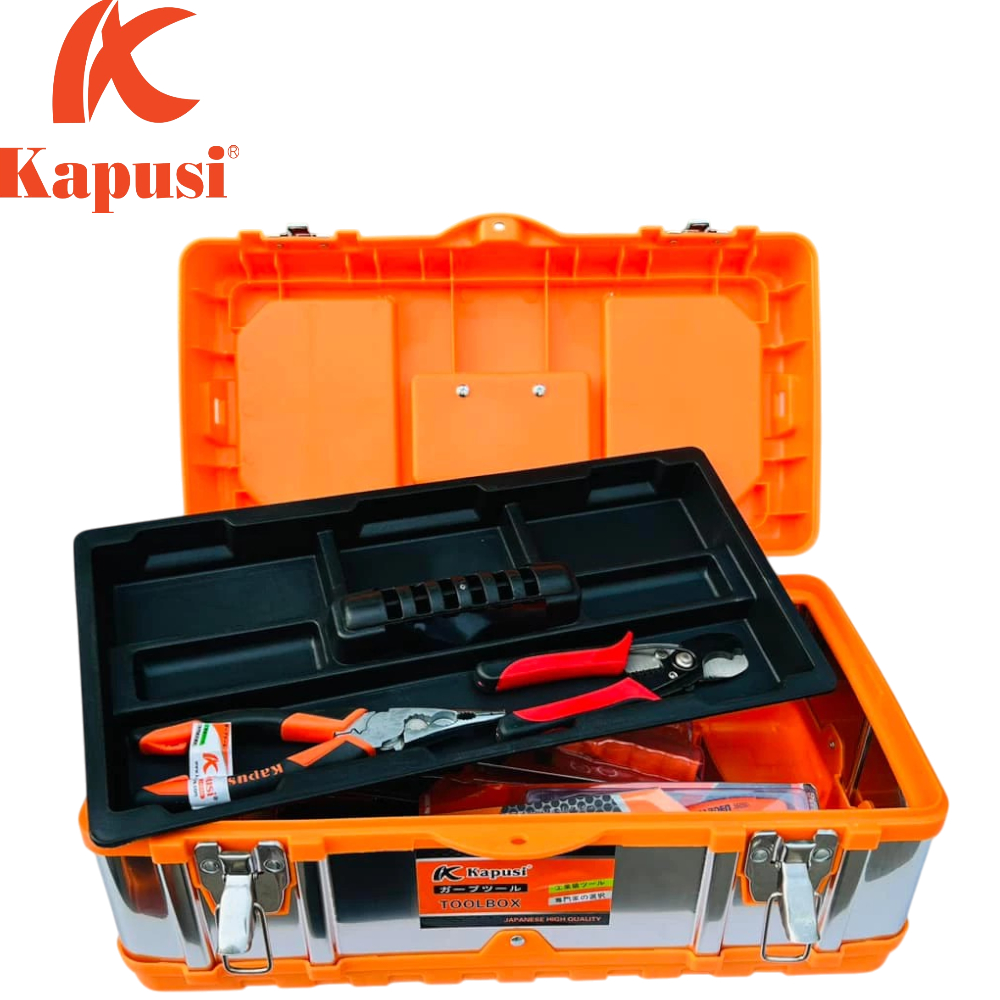 Hộp đựng dụng cụ - Hộp đựng dụng cụ đa năng cầm tay KAPUSI thân Bọc inox chắc chắn, nhiều Kích Cỡ