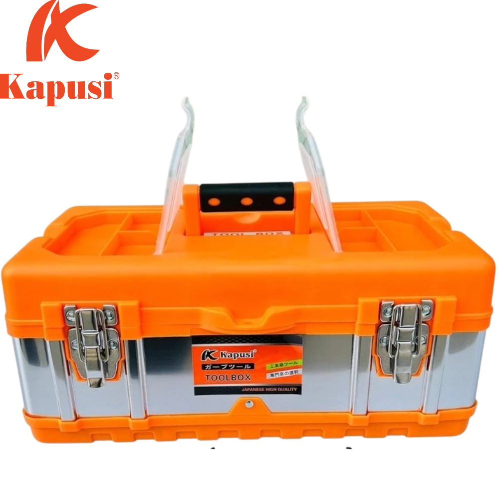 Hộp đựng dụng cụ - Hộp đựng dụng cụ đa năng cầm tay KAPUSI thân Bọc inox chắc chắn, nhiều Kích Cỡ