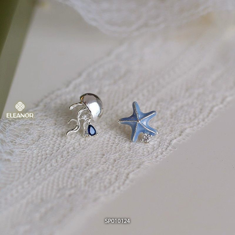 Bông tai nữ chuôi bạc 925 Eleanor Accessories sao và sứa biển phụ kiện trang sức khuyên tai 10124
