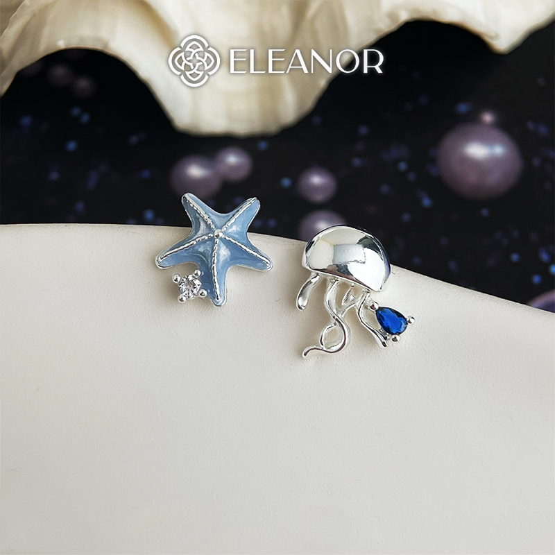 Bông tai nữ chuôi bạc 925 Eleanor Accessories sao và sứa biển phụ kiện trang sức khuyên tai 10124