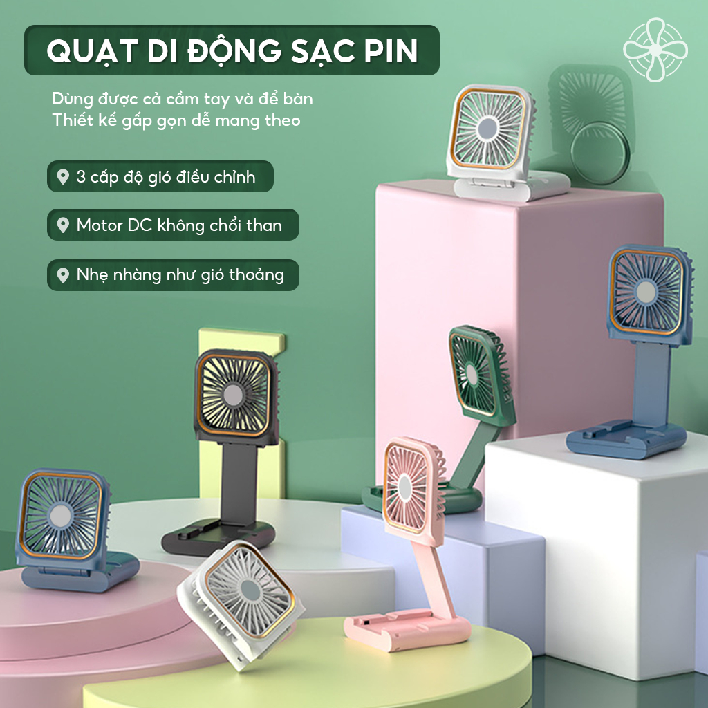 Quạt Mini Pin Khủng, Nhỏ Gọn Tiện Dụng Pin Trâu, Quạt Mini Cầm Tay, Quạt đứng