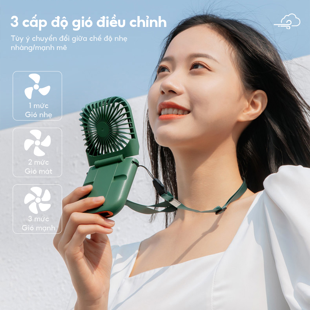 Quạt Mini Pin Khủng, Nhỏ Gọn Tiện Dụng Pin Trâu, Quạt Mini Cầm Tay, Quạt đứng