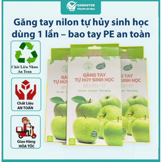 Găng tay nilon tự hủy sinh học dùng 1 lần – bao tay PE an toàn thân thiện môi trường #A261