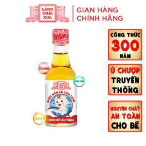 Nước mắm Cá Cơm Than Làng Chài Xưa chai thuỷ tinh 60ml cho bé ăn dặm từ 6 Tháng Tuổi