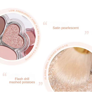 Bảng Phấn Mắt Cỏ Ba Lá May Mắn 4 Màu Matte-Phấn Mắt Cầm Tay Hiệu Ứng Flash Matte Layout Lấp Lánh