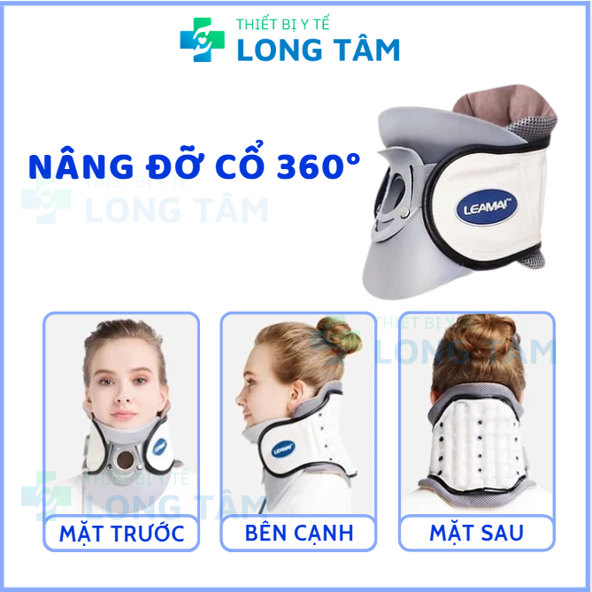 Đai Hơi Kéo Giãn Cột Sống Cổ LE C02 [ BẢO HÀNH 24 THÁNG ] Đai Kéo Cổ, Hỗ Trợ Chấn Thương Cổ, Thoái Hóa Đốt Sống Cổ
