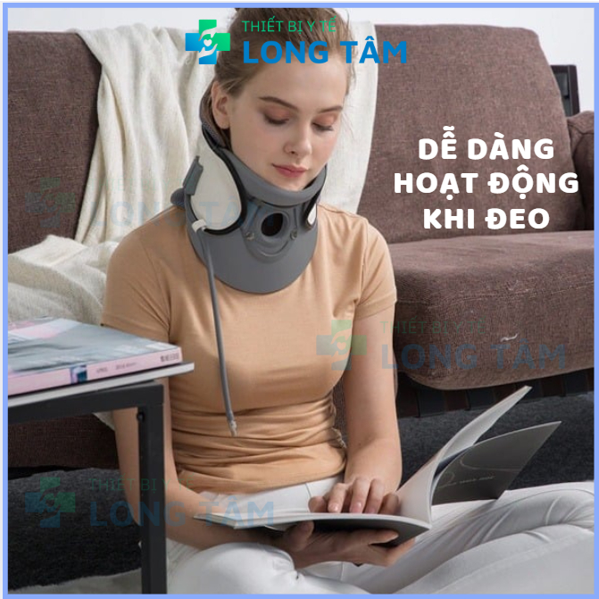 Đai Hơi Kéo Giãn Cột Sống Cổ LE C02 [ BẢO HÀNH 24 THÁNG ] Đai Kéo Cổ, Hỗ Trợ Chấn Thương Cổ, Thoái Hóa Đốt Sống Cổ
